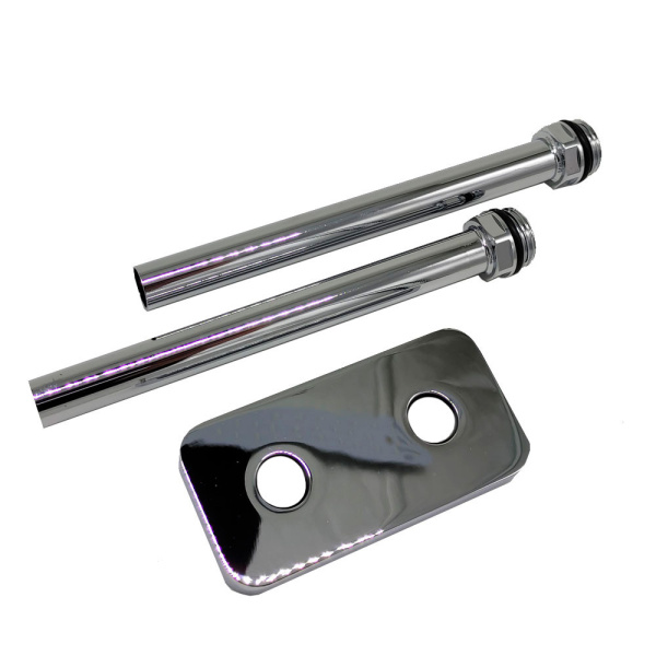 комплект декоративной крышки и трубок с резьбой для одно/двухтрубной систем (38 мм) 15х1/2х L 150, хром