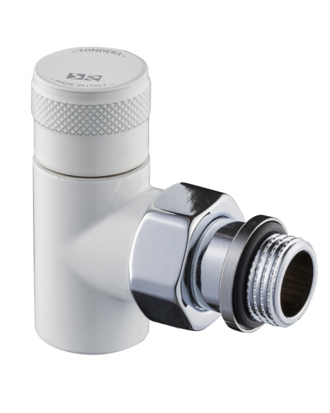 Запорный клапан угловой Tondera 1/2", белый