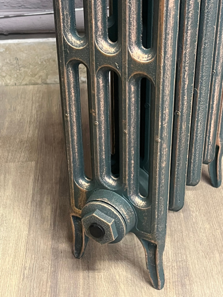 Радиатор чугунный РАДИМАКС DERBY 500, 5 секций, зеленый с золотом, напольное исполнение, D 500-5s ЛИКВИДАЦИЯ