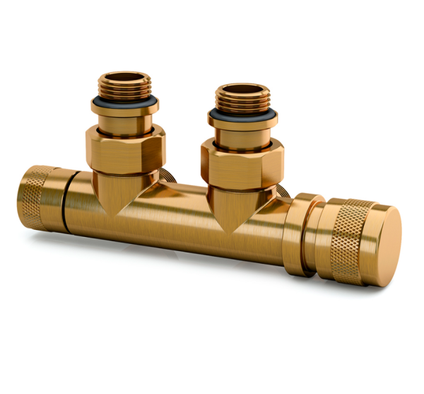 Узел нижнего подключения угловой 1/2"х3/4"Е Бронза (правый)