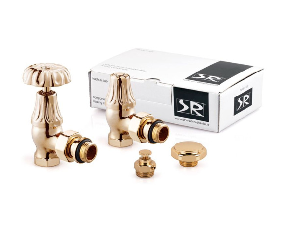 Комплект серия Old Style 1/2" угловой, цвет светлое золото