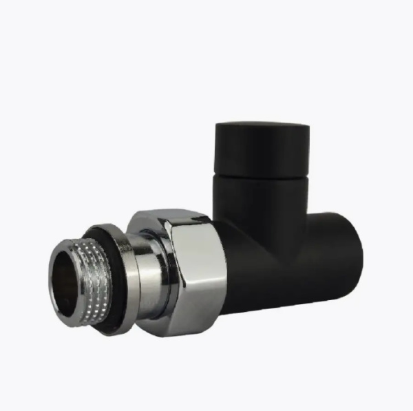 Клапан запорный SR Rubinetterie прямой серия "Tondera Light" 1/2", цвет черный матовый