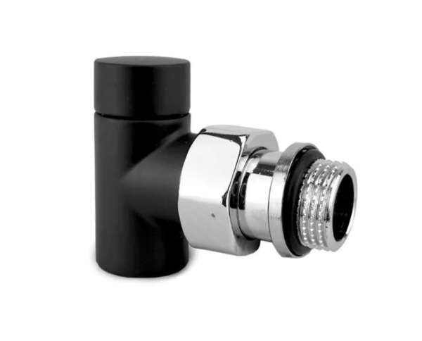 Клапан запорный SR Rubinetterie угловой серия "Tondera Light", 1/2", цвет черный матовый