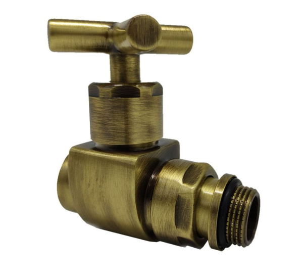 Вентиль прямой (крест) серия Prestige & Minimal 1/2", цвет бронза