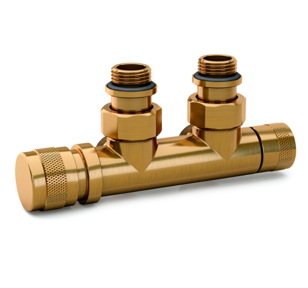 Узел нижнего подключения угловой 1/2"х3/4"Е Бронза (левый)