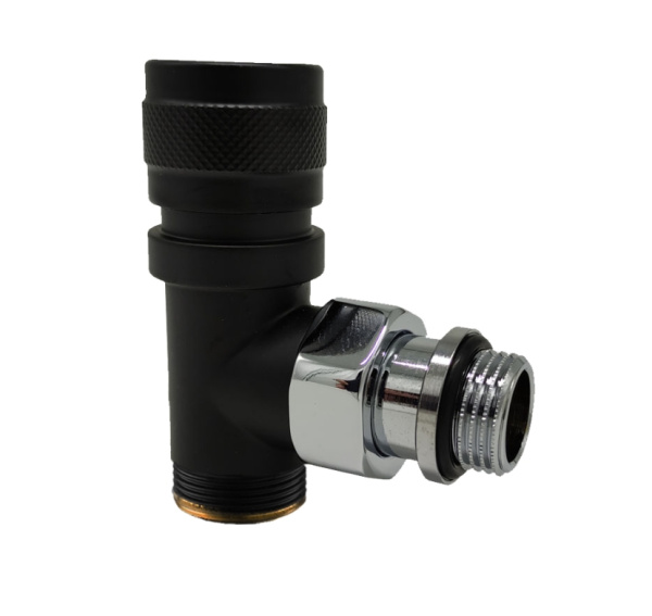 Вентиль на подачу угловой SR Rubinetterie Tondera, 1/2"x3/4"E, цвет черный матовый