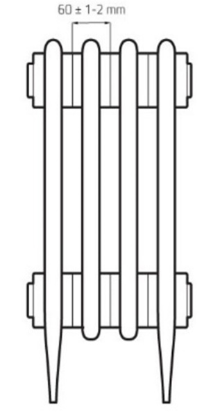 Радиатор чугунный РАДИМАКС DERBY 500, 5 секций, D 500-5s