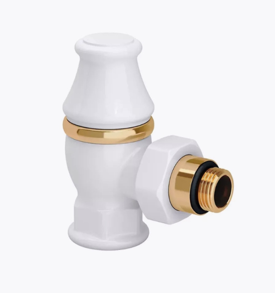 Угловой запорный клапан серия Liberty 1/2"х 3/4" угловой, цвет белый