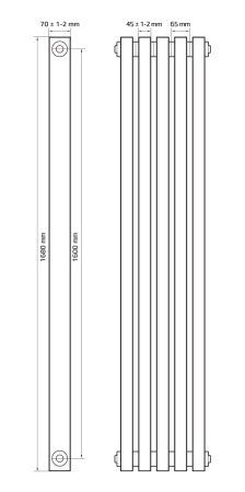 Радиатор чугунный РАДИМАКС LYNN 1600, 4 секции, LY 1600-4s