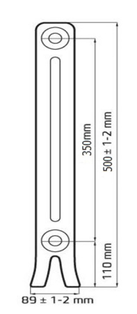 Радиатор чугунный РАДИМАКС Loft 350/070, 12 секций, LF 350/070-12s