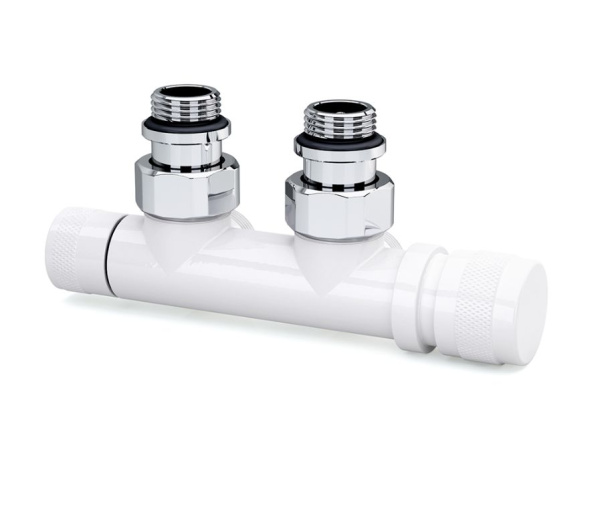 Узел нижнего подключения угловой 1/2"х3/4"Е Белый (правый)