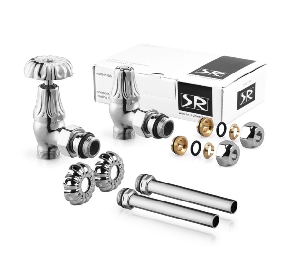Комплект угловых вентилей SR Rubinetterie Old Style 1,2  x 24/19, хром