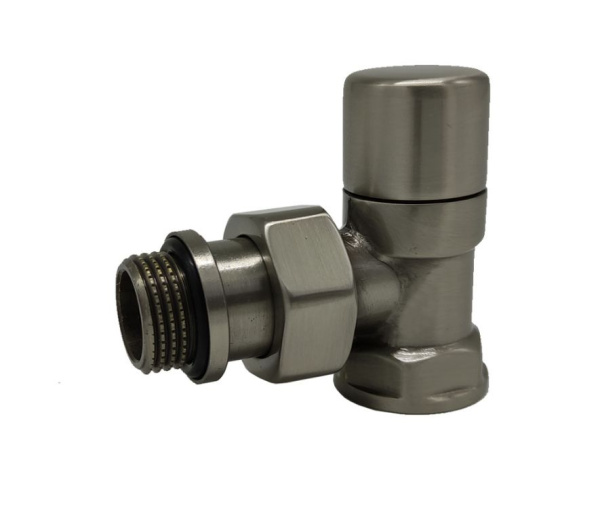 Запорный клапан SR Rubinetterie угловой серия "Ovus" 1/2", цвет матовый никель