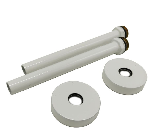 комплект декоративных трубок с резьбой и круглыми глубокими отражателями 15х1/2х L 150, белый