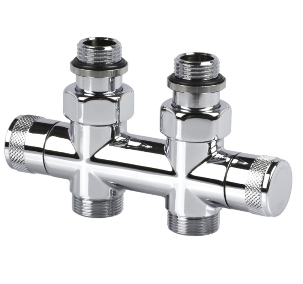 Узел прямой SR Rubinetterie Tondera 50 мм, запорный 1/2"х3/4" Е, цвет хром