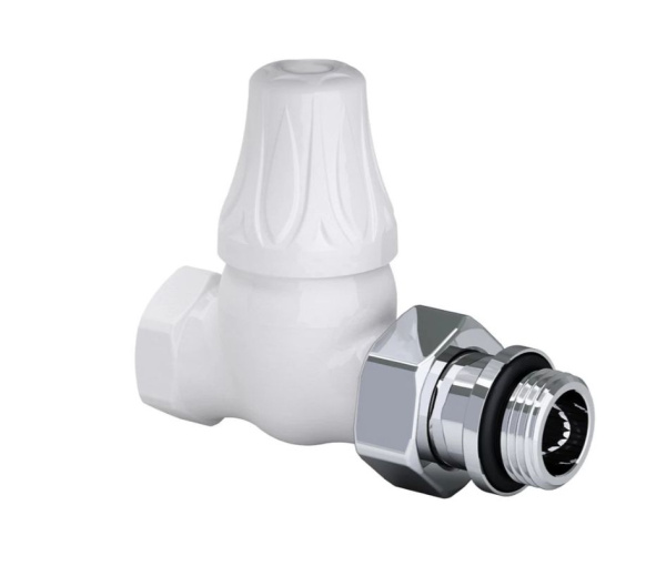 Запорный клапан SR Rubinetterie прямой серия Floral Old Style 1/2, цвет белый