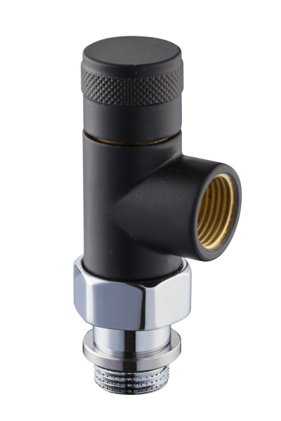 Запорный клапан осевой SR Rubinetterie серия Tondera 1/2", чёрный матовый