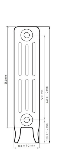Радиатор чугунный РАДИМАКС DERBY 500, 5 секций, D 500-5s
