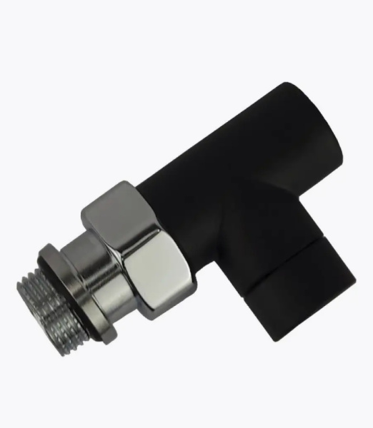 Клапан запорный SR Rubinetterie прямой серия "Tondera Light" 1/2", цвет черный матовый