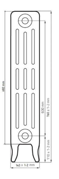 Радиатор чугунный РАДИМАКС DERBY 600, 5 секций, D 600-5s