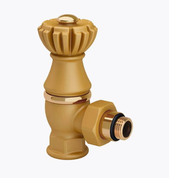 Угловой клапан серия Liberty 1/2"х 3/4" угловой, цвет Ral 1036 (антик золото)
