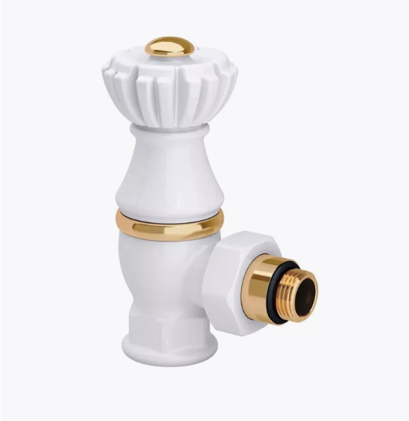 Угловой клапан серия Liberty 1/2"х 3/4" угловой, цвет белый