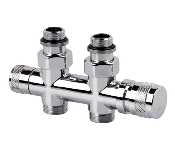 Узел нижнего подключения прямой 1/2"х3/4" хром