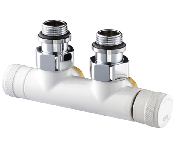 Узел угловой SR Rubinetterie Tondera 50 мм, запорный 1/2"х3/4" Е, цвет белый