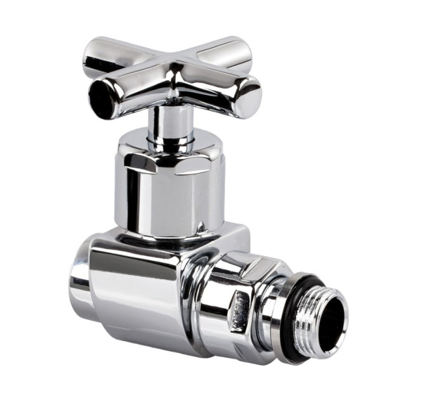 Вентиль прямой (крест) серия Prestige & Minimal 1/2", цвет хром