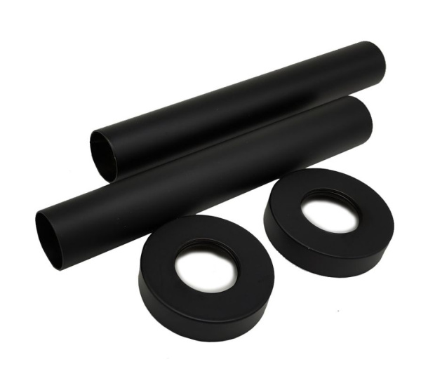 Комплект декоративных трубок SR Rubinetterie L160 x Ø18-20-1/2”, цвет чёрный матовый
