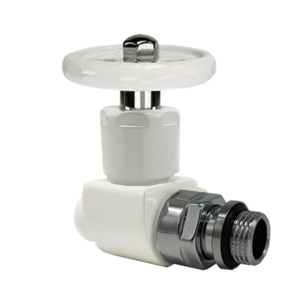 Вентиль прямой (маховик) серия Prestige & Minimal 1/2", цвет белый