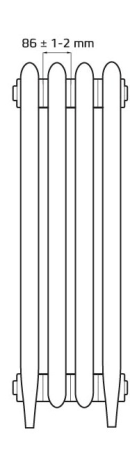 Радиатор чугунный Bohemia R 800/220, c узором, 10 секций, RETROstyle RS-BOH R 800/220-10s