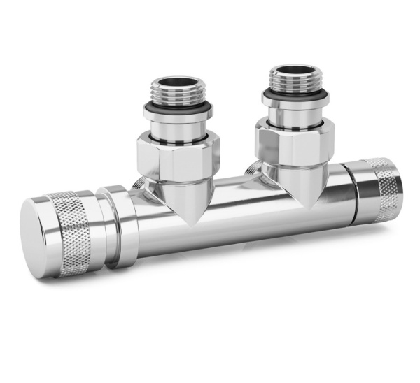 Узел нижнего подключения угловой 1/2"х3/4"Е Хром (левый)