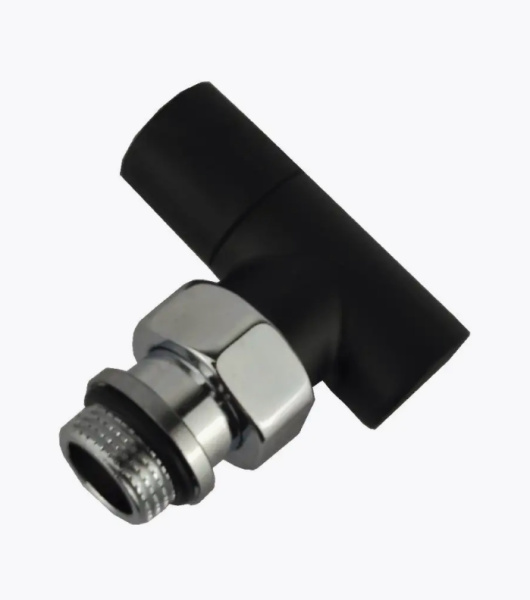 Вентиль SR Rubinetterie угловой серия "Tondera Light", ручной 1/2", цвет черный матовый