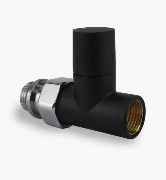 Вентиль SR Rubinetterie прямой серия "Tondera Light", ручной 1/2", цвет черный матовый