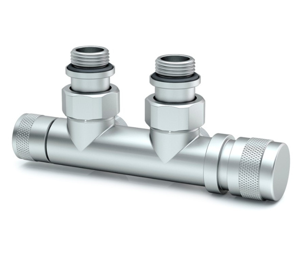 Узел нижнего подключения угловой 1/2"х3/4"Е Хром матовый (правый)