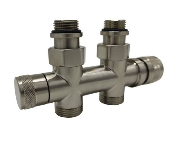 Узел нижнего подключения прямой 1/2"х3/4" никель матовый