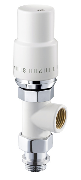 Вентиль на подачу осевой SR Rubinetterie Tondera 1/2", термостатический, цвет белый