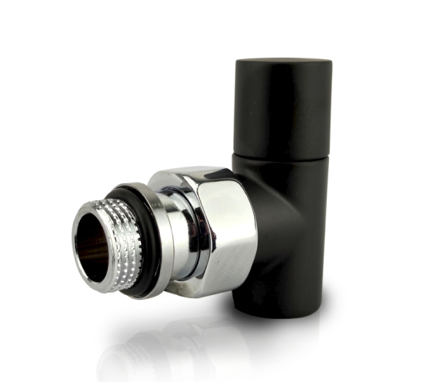 Вентиль SR Rubinetterie угловой серия "Tondera Light", ручной 1/2", цвет черный матовый