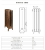 Радиатор чугунный Bohemia R 800/220, c узором, 10 секций, RETROstyle RS-BOH R 800/220-10s