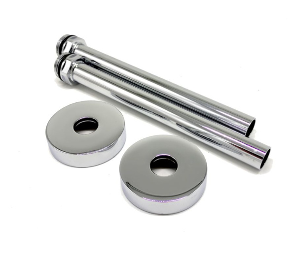 комплект декоративных трубок с резьбой и круглыми глубокими отражателями 15х1/2х L 150, хром